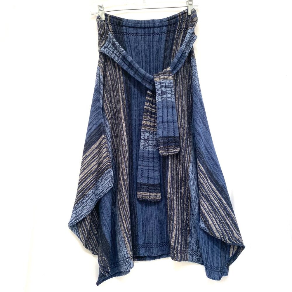 Anthropologie Sparrow Cotton Wool Striations Ponch Skirt S Indigo Blue Boho $138